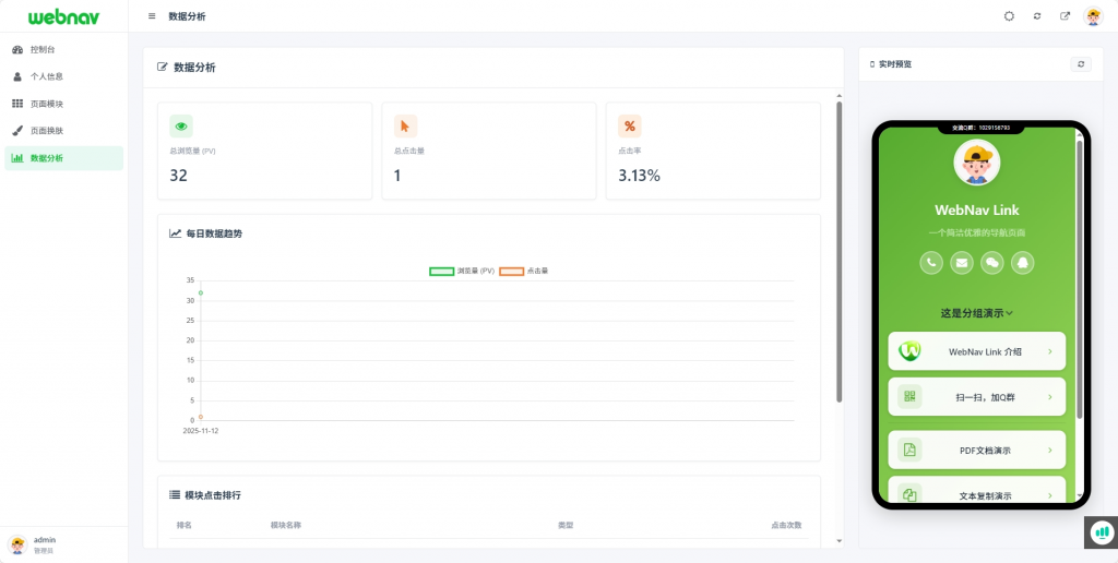图片[6] - WebNav Link！轻便、小巧、灵活的轻量级个人导航系统 - 狐狸资源网