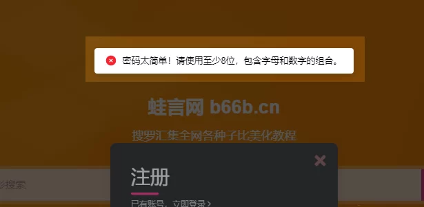 子比主题 – 用户注册密码强度验证功能-专注于各种精品源码阿七源码