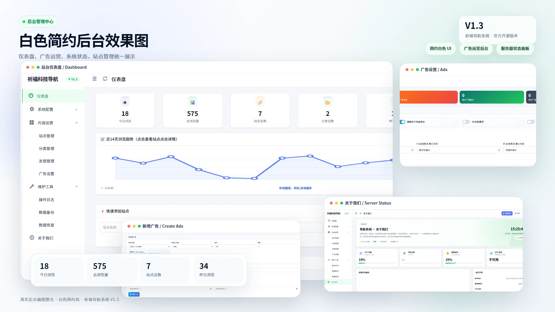 祈福导航系统V1.3 新增广告AD模式自动下架 优化后端UI和PHP版本等-专注于各种精品源码阿七源码